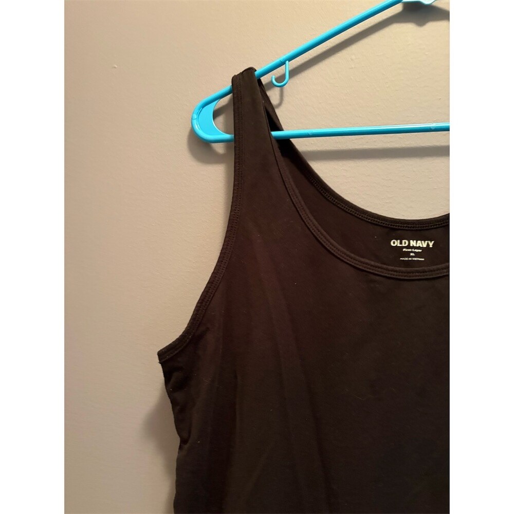 Old Navy First-Layer Tank Top Womens XL Black Scoop Neck Sleeveless - Picture 2 of 7
